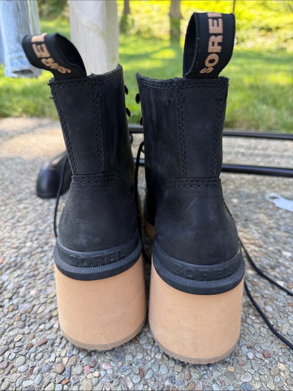 Sorel Black High Line Lace-Up Ankle Boots